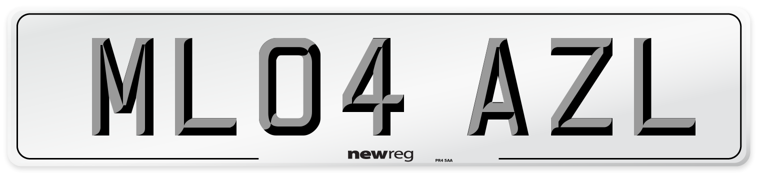 ML04 AZL Number Plate from New Reg